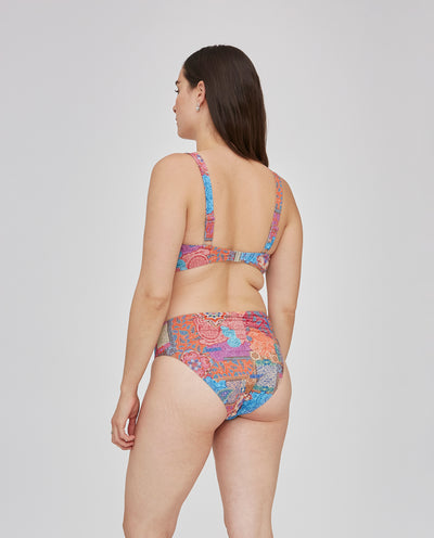 BIKINI BRAGA ESTAMPADA CON CINTURA ALTA MAGENTA