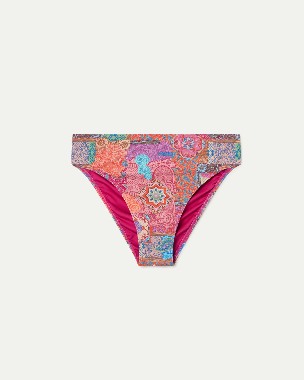 BIKINI BRAGA ESTAMPADA CON CINTURA ALTA MAGENTA