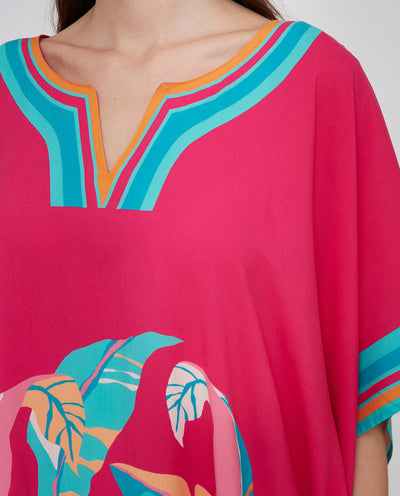KAFTAN ESTAMPADO POSICIONAL  ROSA
