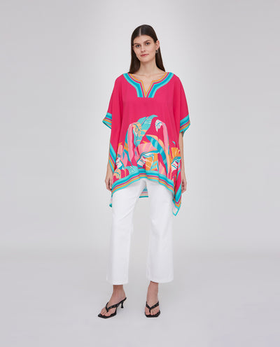 KAFTAN ESTAMPADO POSICIONAL  ROSA