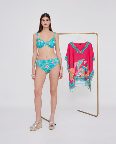 SUJETADOR ESTAMPADO CON ARO  VERDE AGUA