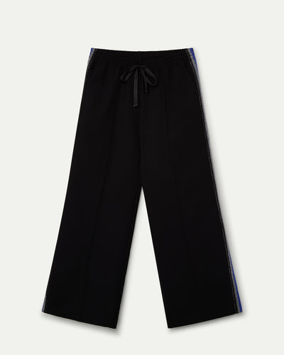 PANTALON CINTURILLA ELASTICA Y RIB LATERAL NEGRO