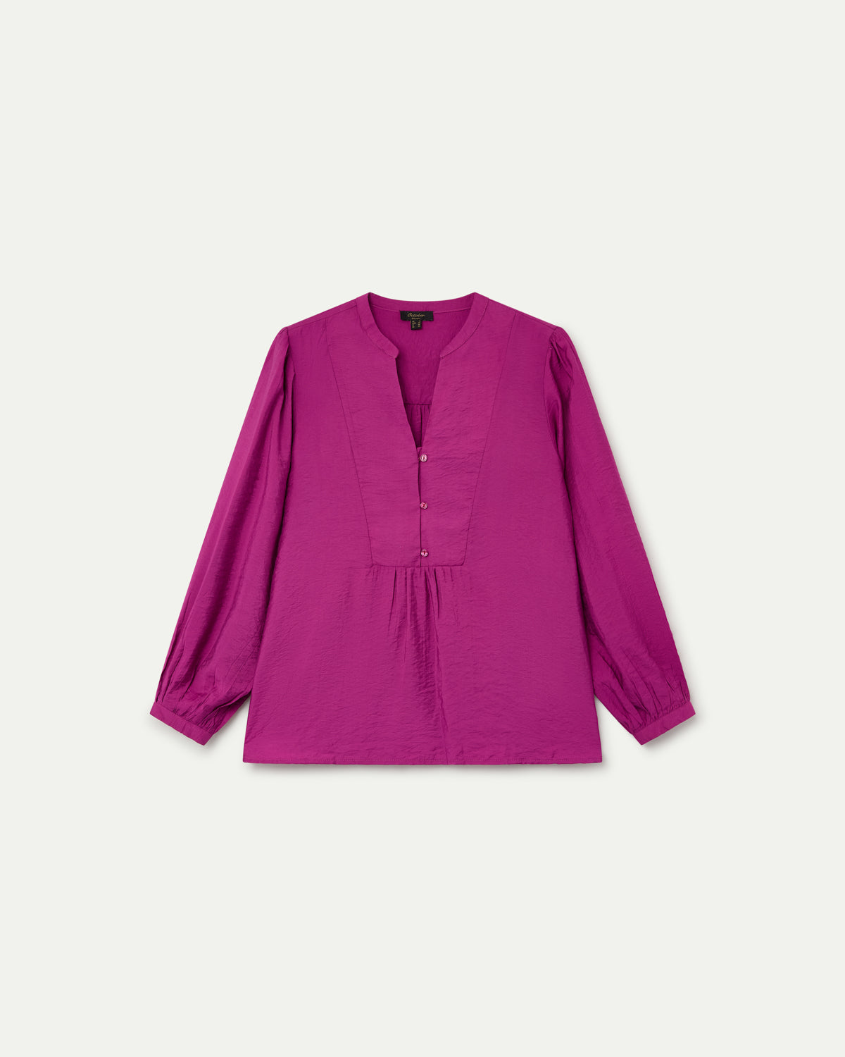 BLUSA CUELLO REDONDO MAO Y ABERTURA FRONTAL MAGENTA