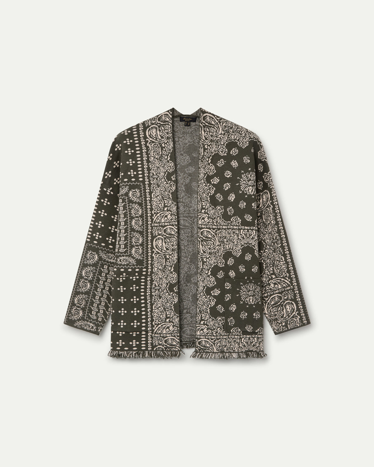 CARDIGAN JACQUARD BANDANA  VERDE MUSGO