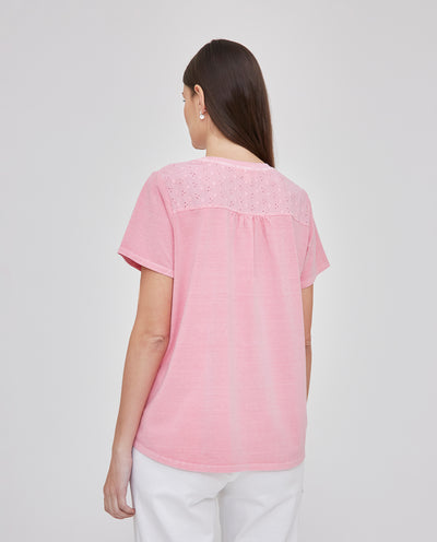 CAMISETA APLIQUE FANTASIA Y CANESU TRASERO ROSA