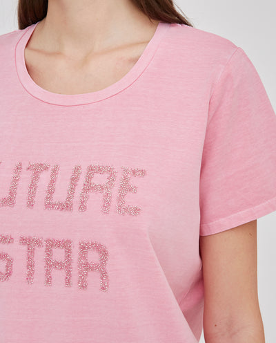 CAMISETA APLIQUE FANTASIA Y CANESU TRASERO ROSA