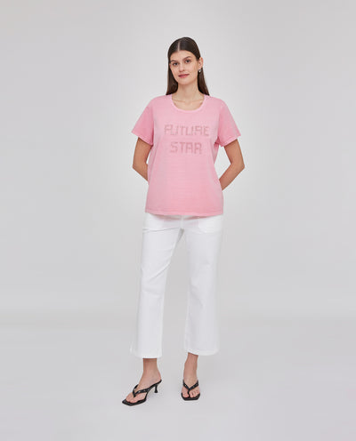 CAMISETA APLIQUE FANTASIA Y CANESU TRASERO ROSA