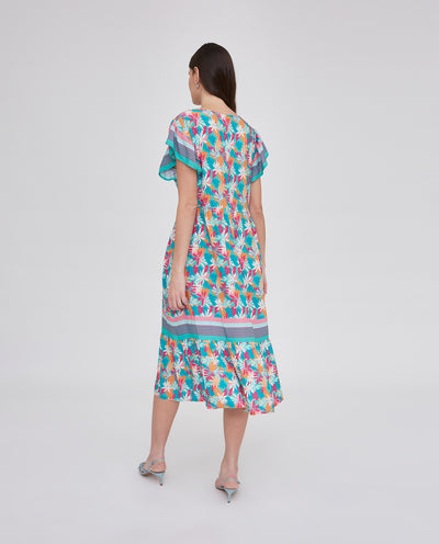 VESTIDO FLORES TURQUESA POSICIONADO TURQUESA
