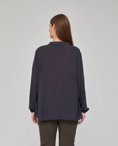 BLUSA MANGA LARGA CON CANESU ACOLCHADO GRIS OSCURO
