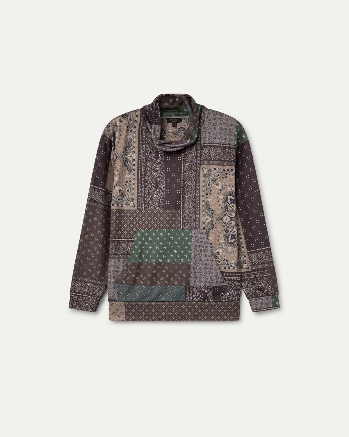 SUETER ESTAMPADO CUELLO BUCHE Y MANGA LARGA  VERDE MUSGO