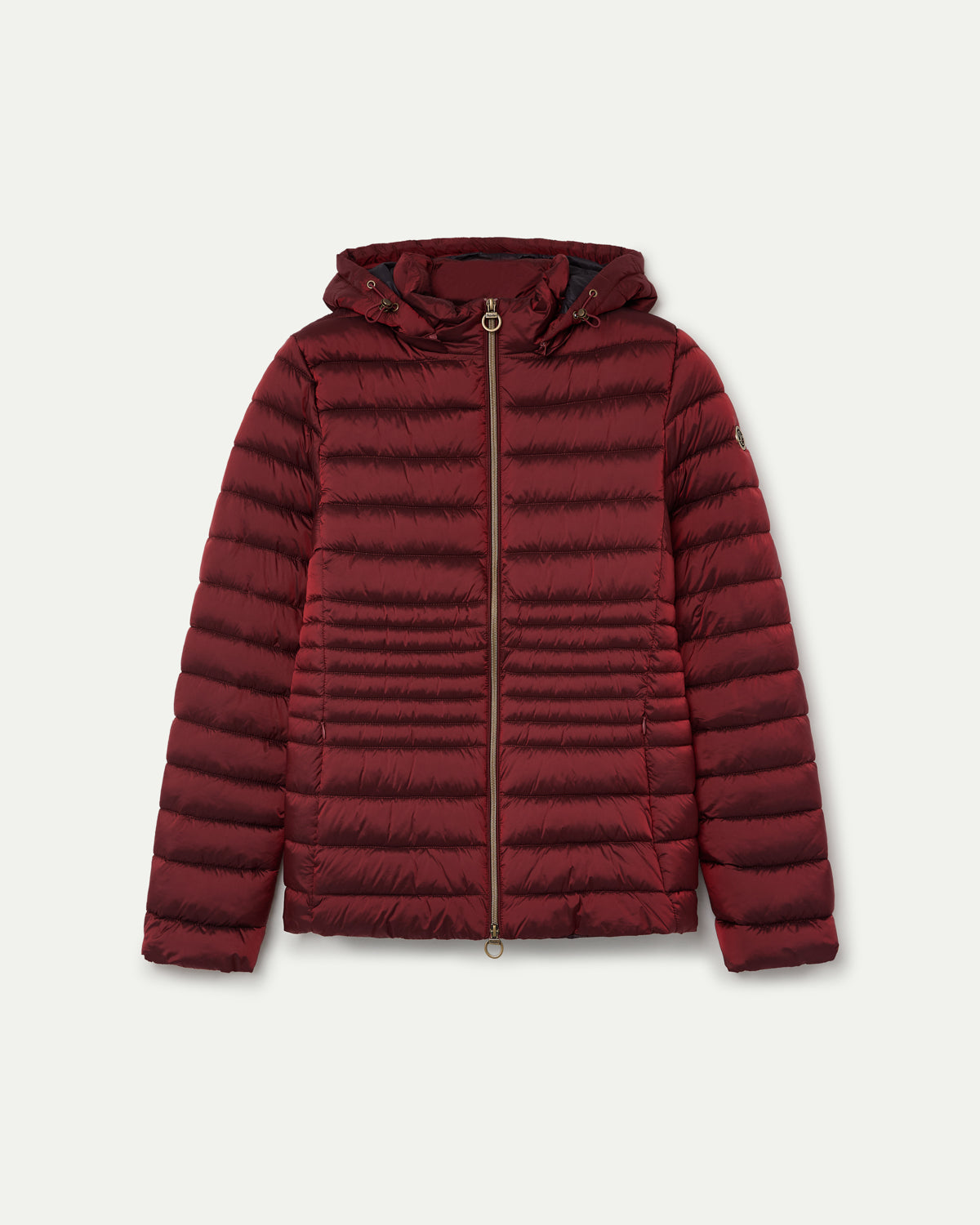 PARKA ACOLCHADA CORTA CON CAPUCHA DESMONTABLE GRANATE