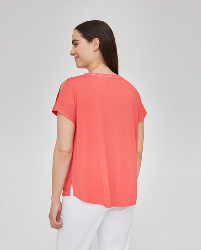 CAMISETA PARCHE ESTAMPADO FRUTAS SALMÓN