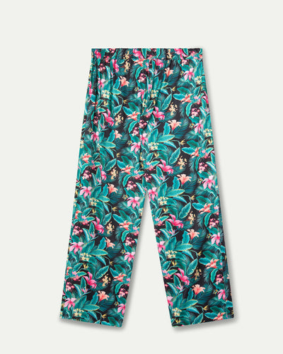 PANTALON ESTAMPADO FLORAL  NEGRO