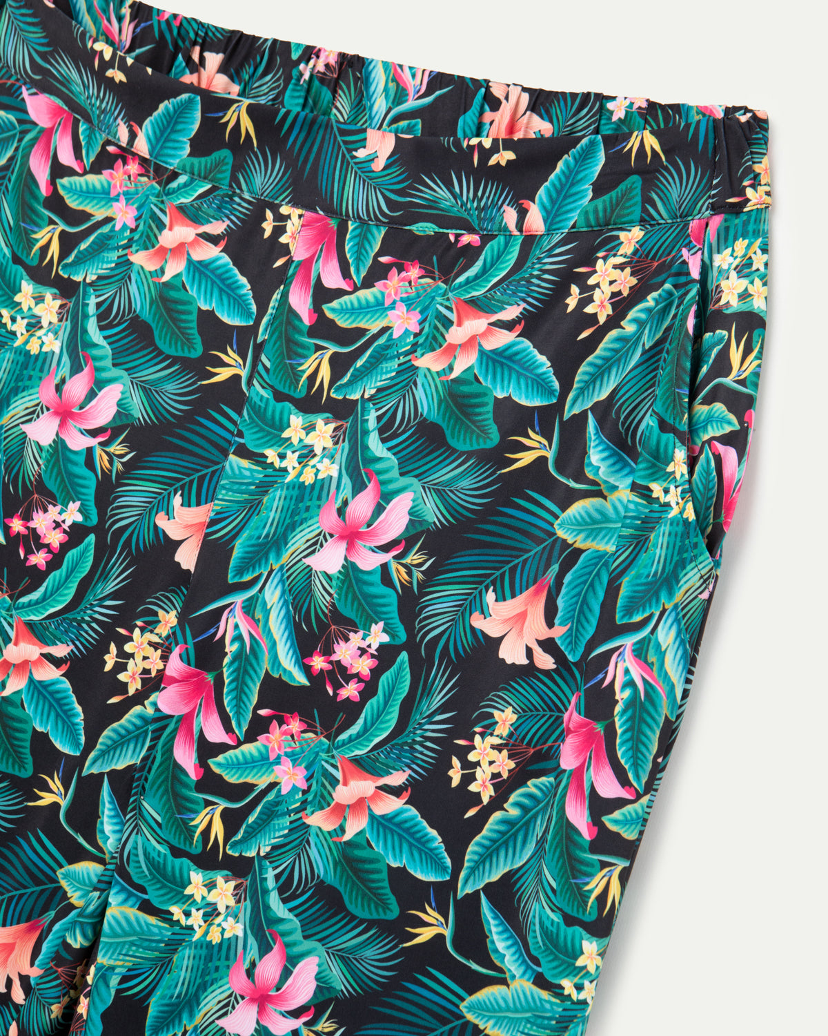 PANTALON PALAZZO ESTAMPADO FLORAL  NEGRO