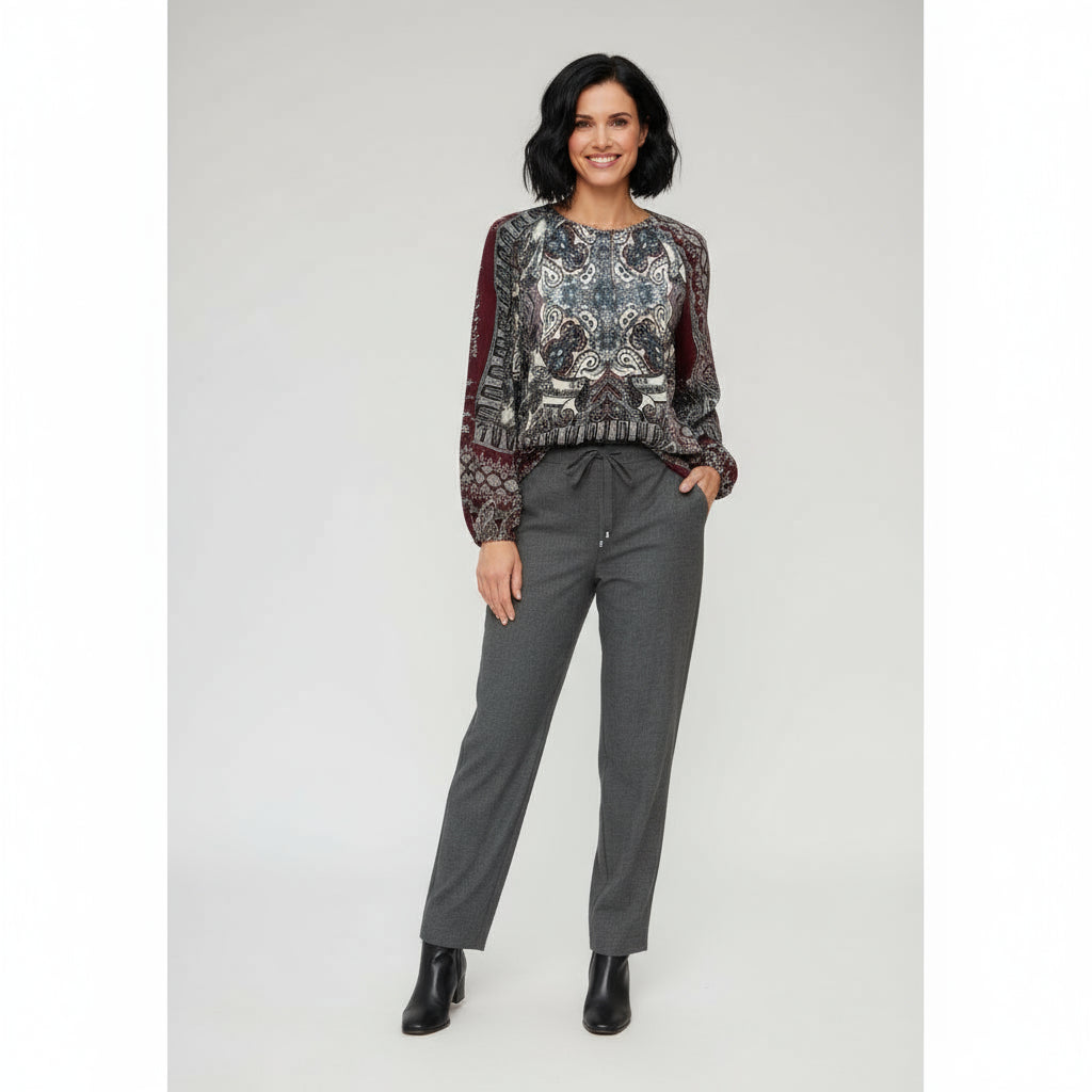 Blusa Estampado Posicional Granate