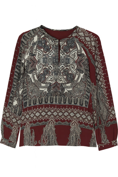 Blusa Estampado Posicional Granate