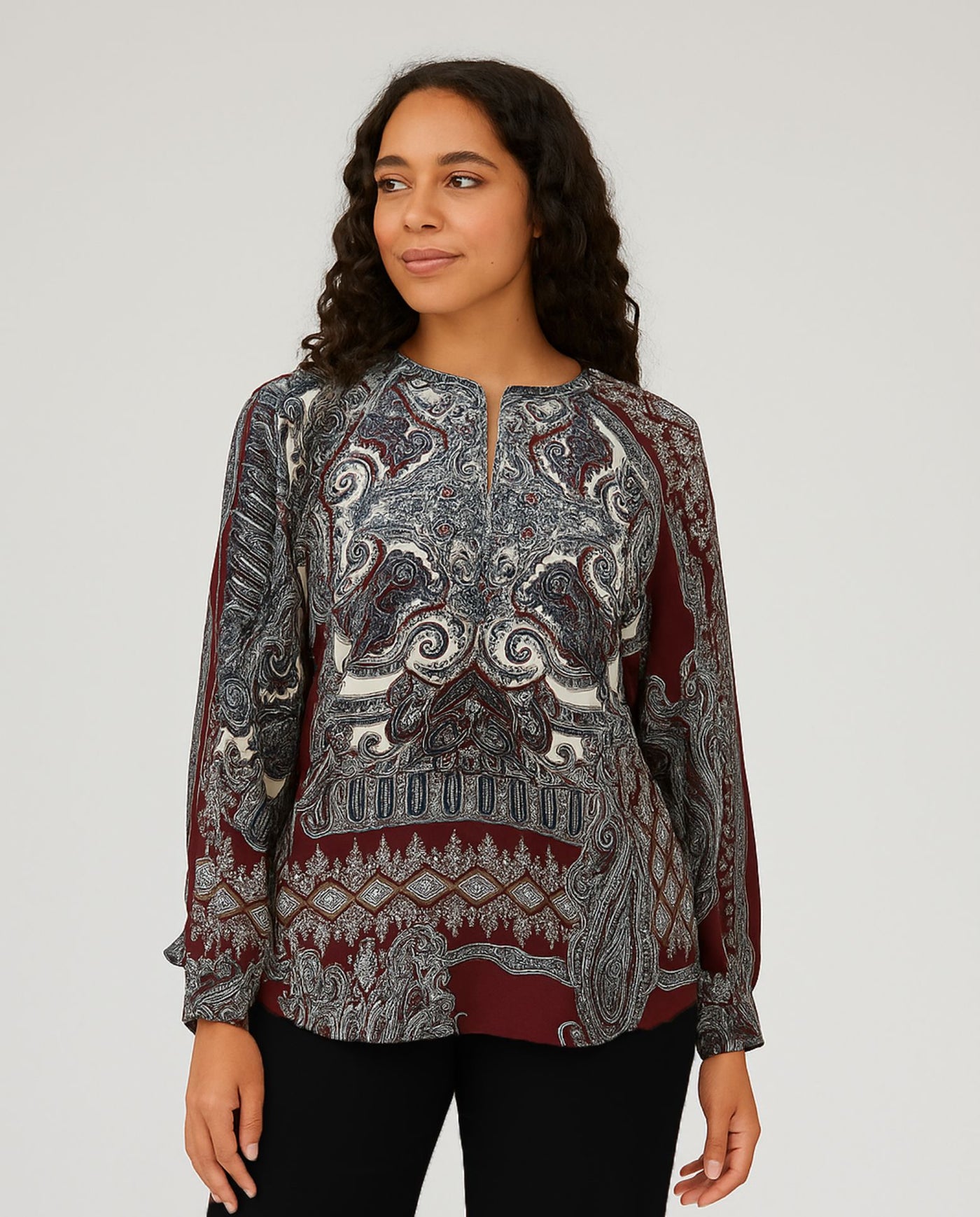 Blusa Estampado Posicional Granate