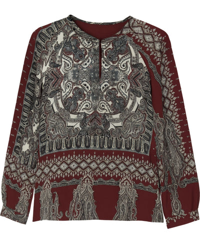 Blusa Estampado Posicional Granate