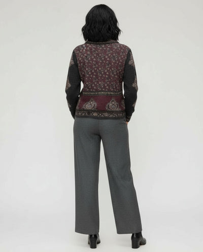 Sueter Cortado Y Cosido Estampado Boho Negro