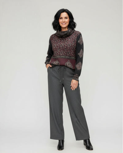 Sueter Cortado Y Cosido Estampado Boho Negro