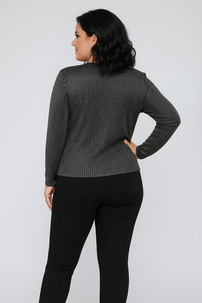 Camiseta Nudo Escote Pico Plata