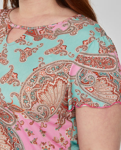 CAMISETA ESTAMPADA MANGA CORTA  ROSA