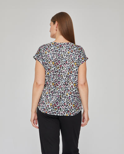CAMISETA ESTAMPADA CON NUDO MULTICOLOR