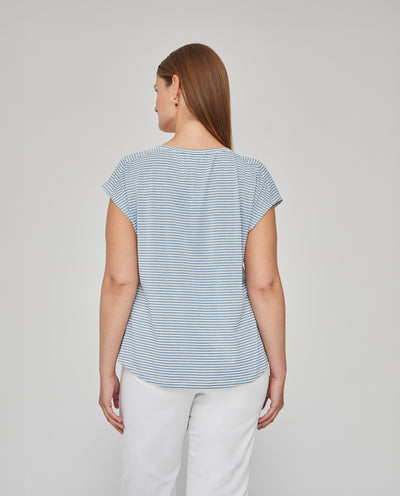 CAMISETA RAYA MARINERA AZUL