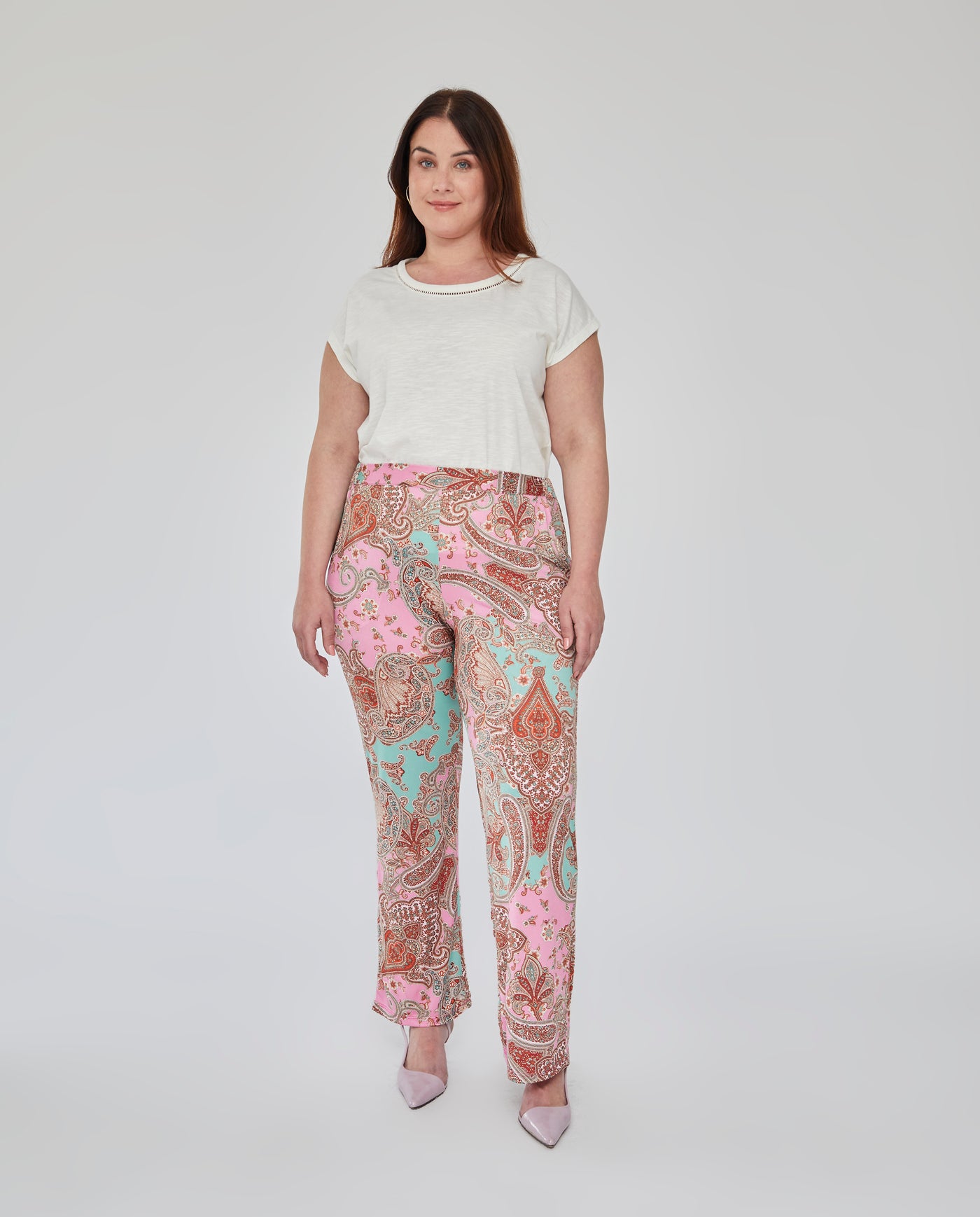 PANTALÓN PIJAMERO ESTAMPADO CINTURA ELÁSTICA ROSA