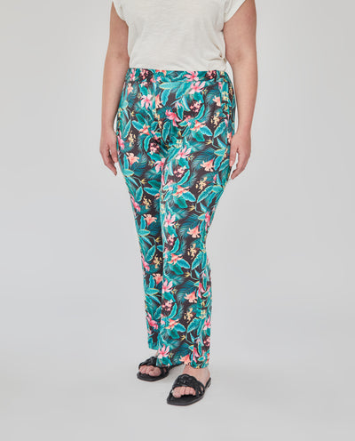 PANTALON ESTAMPADO FLORAL  NEGRO