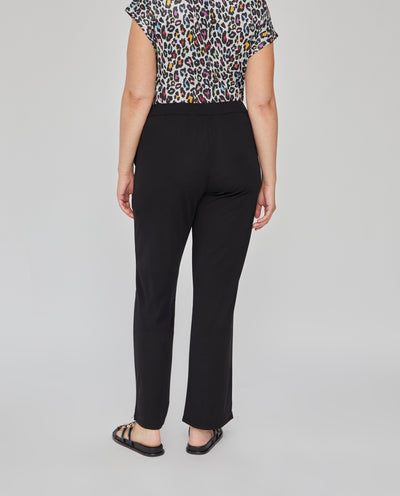 PANTALON DE PUNTO NEGRO FLUIDO NEGRO