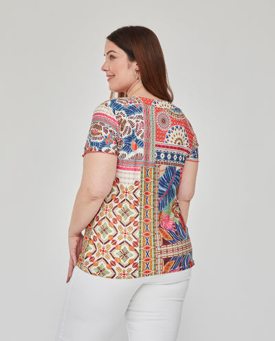 CAMISETA ESTAMPADO MIX MANDALAS  CRUDO