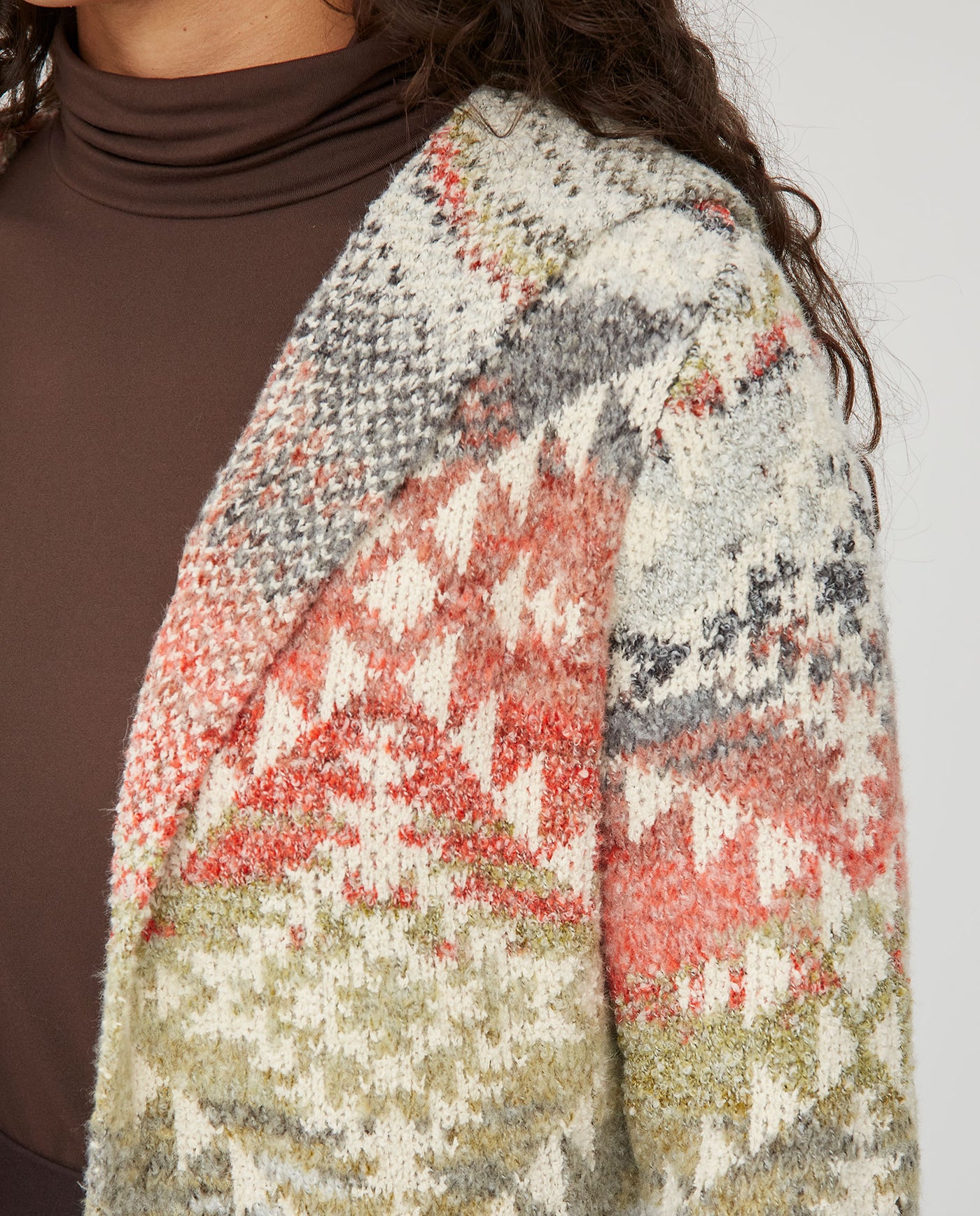 CARDIGAN DE PUNTO ABIERTA CON CAPUCHA BEIGE