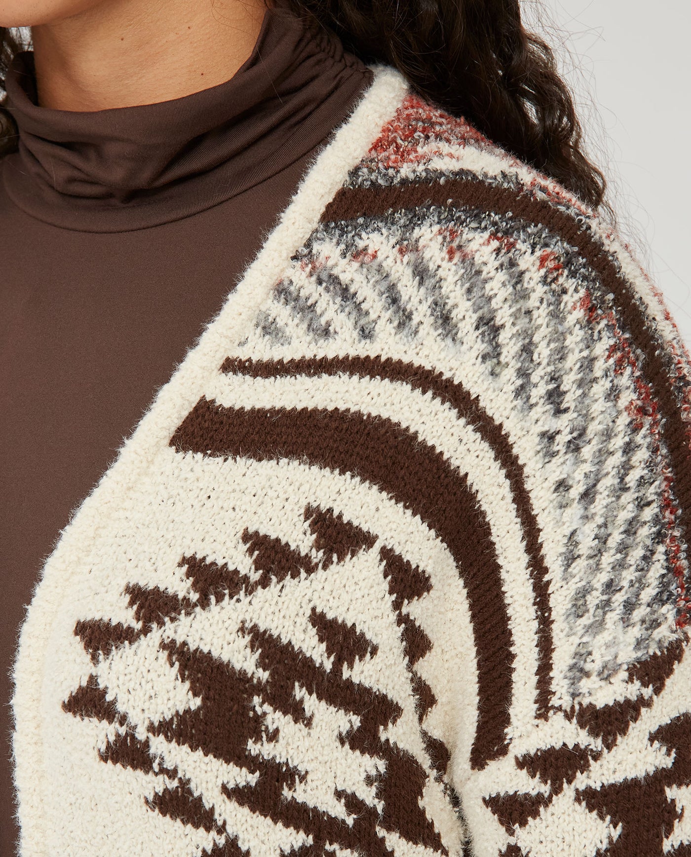 CARDIGAN DE PUNTO MOTIVOS ETNICOS BEIGE