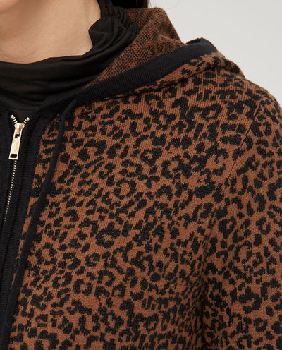CHAQUETA DE PUNTO ESTAMPADO ANIMAL  NEGRO