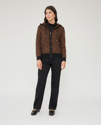 CHAQUETA DE PUNTO ESTAMPADO ANIMAL  NEGRO