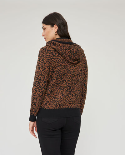 CHAQUETA DE PUNTO ESTAMPADO ANIMAL  NEGRO