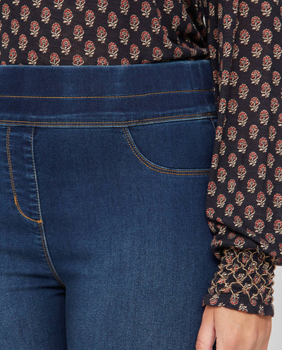 JEGGING CINTURA ANCHA CON FALSOS BOLSILLOS  AZUL OSCURO