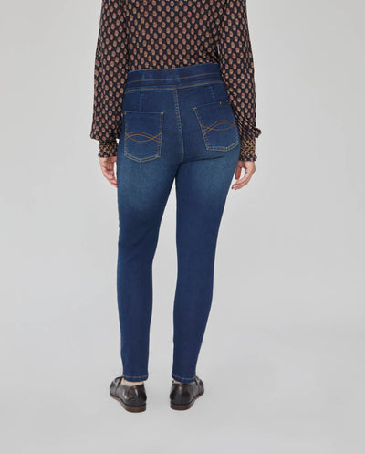 JEGGING CINTURA ANCHA CON FALSOS BOLSILLOS  AZUL OSCURO