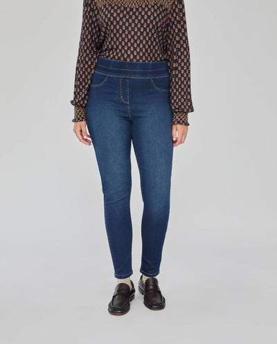 JEGGING CINTURA ANCHA CON FALSOS BOLSILLOS  AZUL OSCURO