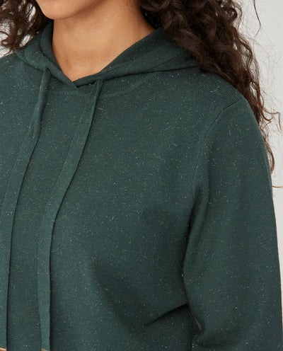 Jersey Con Capucha Y Faldon A Contraste Verde Caza