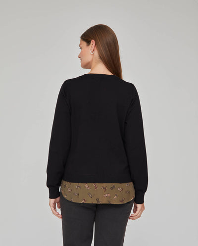 JERSEY CON CUELLO CAMISA EN INTERIOR NEGRO