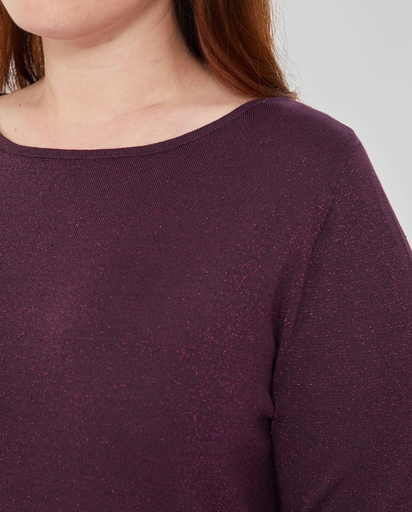 JERSEY CUELLO BARCO CON HILO METALICO  VIOLETA