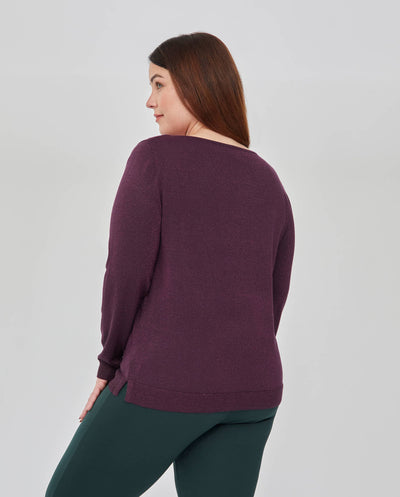 JERSEY CUELLO BARCO CON HILO METALICO  VIOLETA