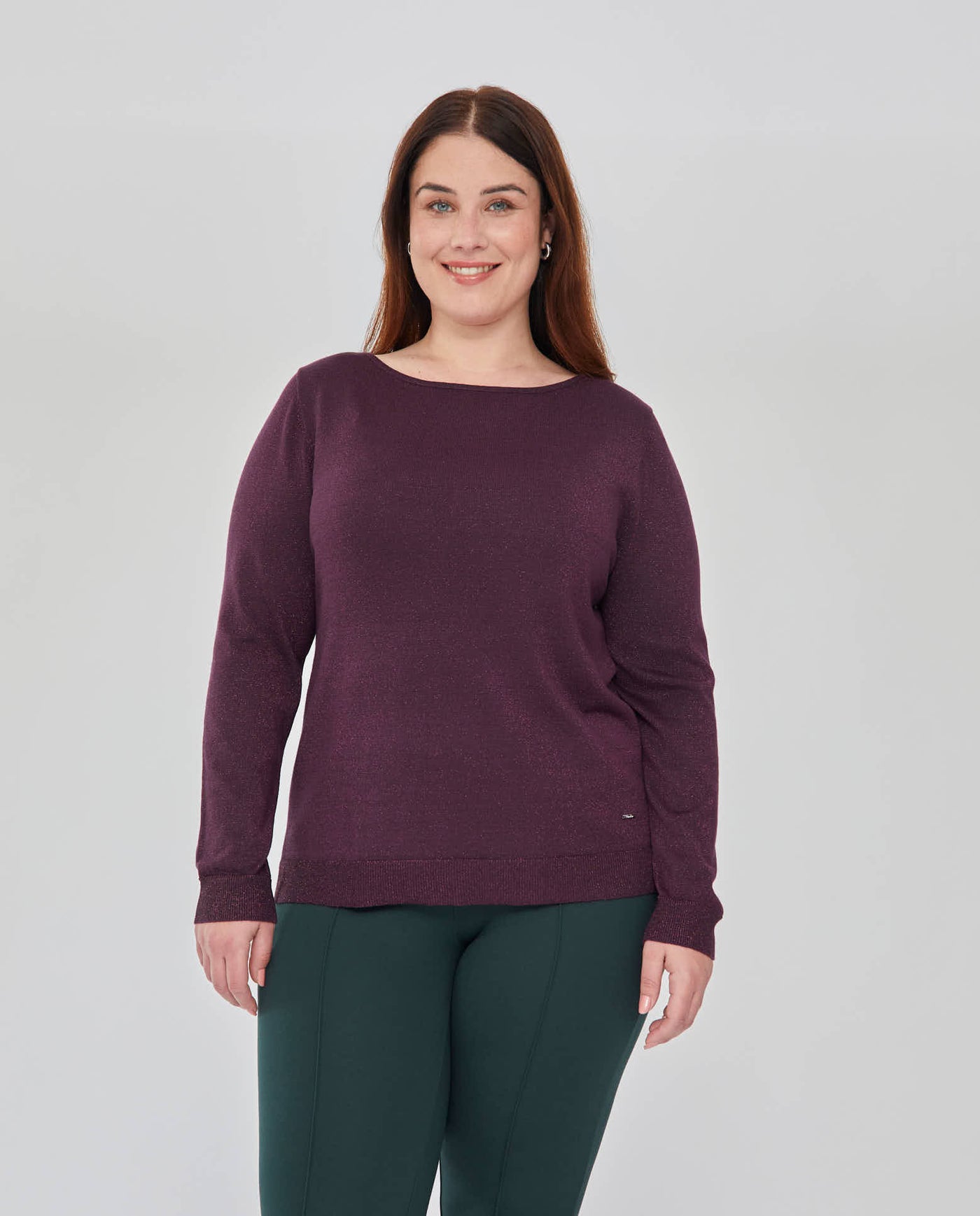 JERSEY CUELLO BARCO CON HILO METALICO  VIOLETA