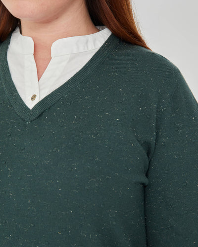 JERSEY EFECTO PLUMETI CON HILO METALICO  VERDE MUSGO