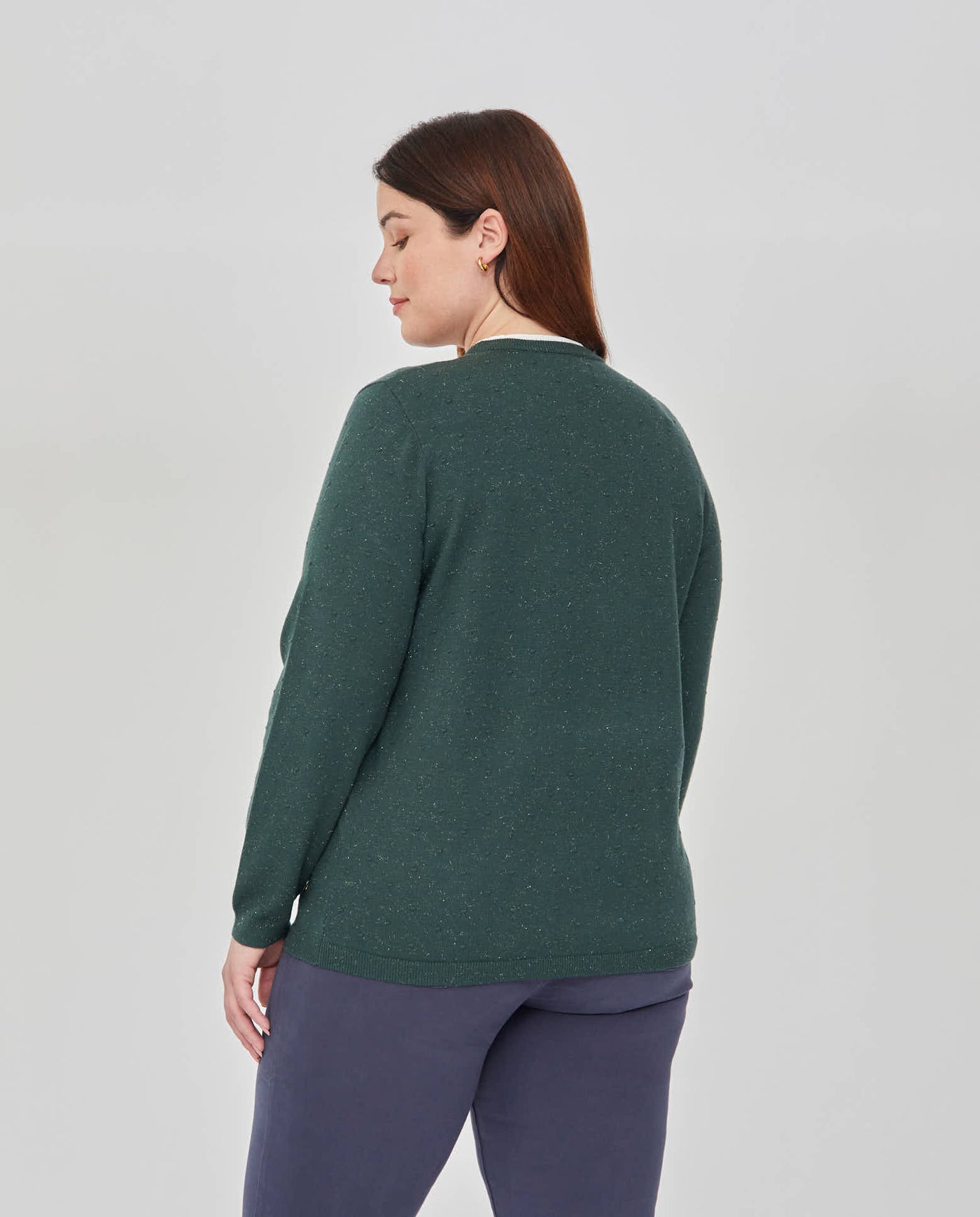 JERSEY EFECTO PLUMETI CON HILO METALICO  VERDE MUSGO