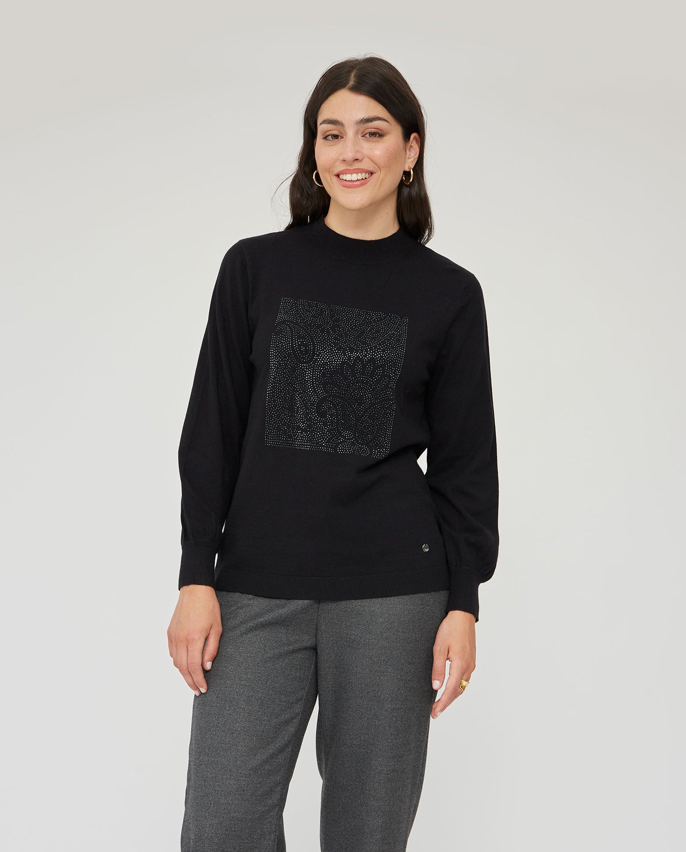 JERSEY ESTAMPACIÓN POSICIONAL DE STRASS NEGRO