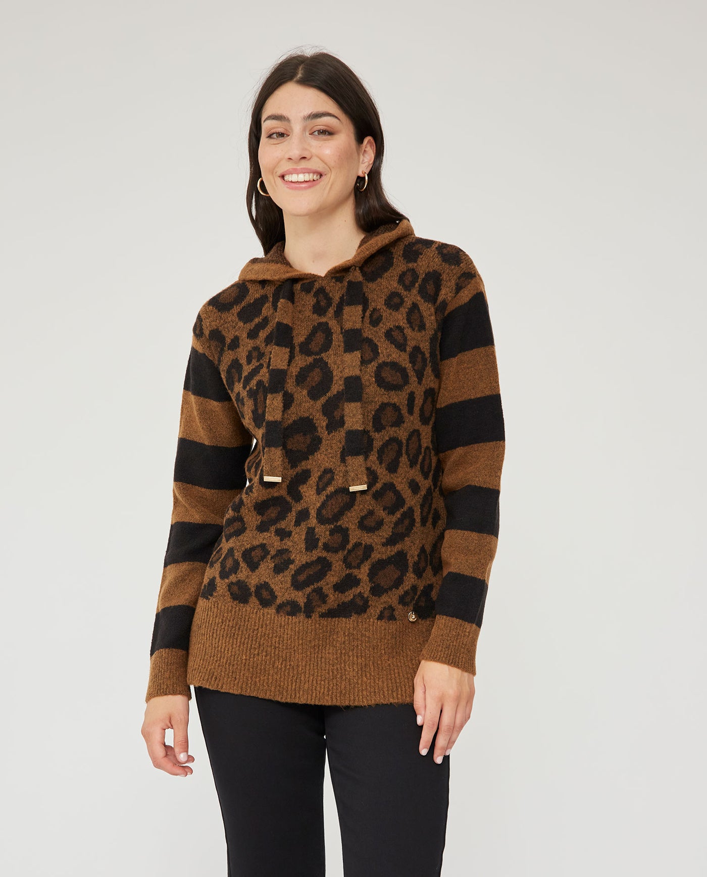 JERSEY ESTAMPADO ANIMAL COMBINADO RAYAS NEGRO