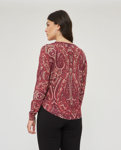JERSEY ESTAMPADO PAISLEY GRANATE